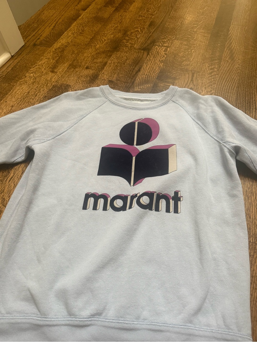 Isabel Marant Light Blue Logo Graphic Sweatshirt size 40